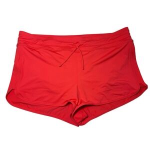Athleta‎ Surge Shorts Womens LARGE Orange Drawstring Sport Surf Swim Bottom